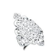 DOTEFFIL 925 Sterling Silver Pattern Hollow Ring For Women