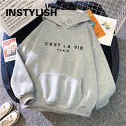 Women Casual Print Loose Hoodies Sweatshirt