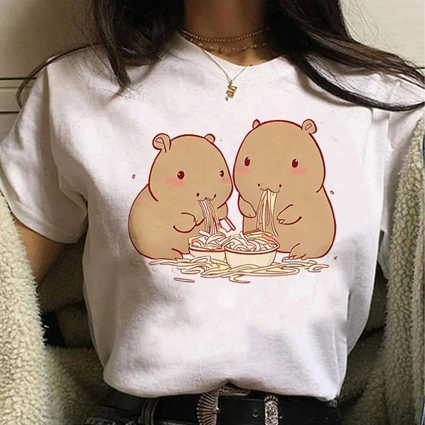 Cute Capybara Clothing T-Shirt Women