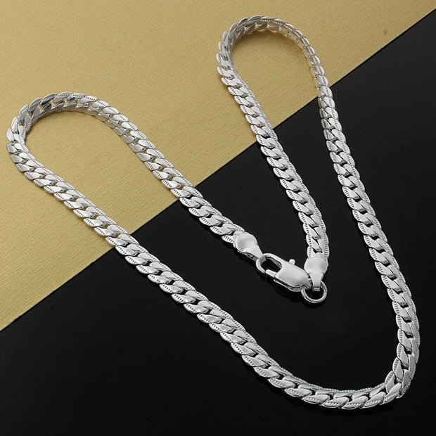 6MM Full Sideways Chain Necklace For Women