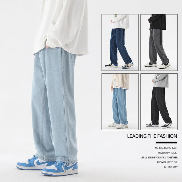 New Korean Fashion Men's Casual Ankle-Length Jeans