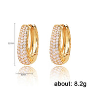 Huitan Hollow Gold Color Hoop Earrings for Women