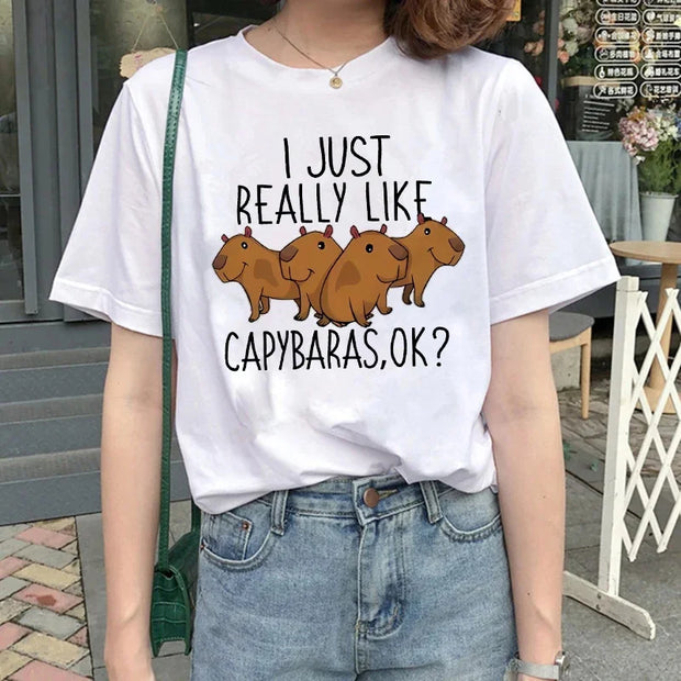 Cute Capybara Clothing T-Shirt Women