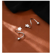 2 Pieces Stainless Steel Piercing Screw Ball Star Ear