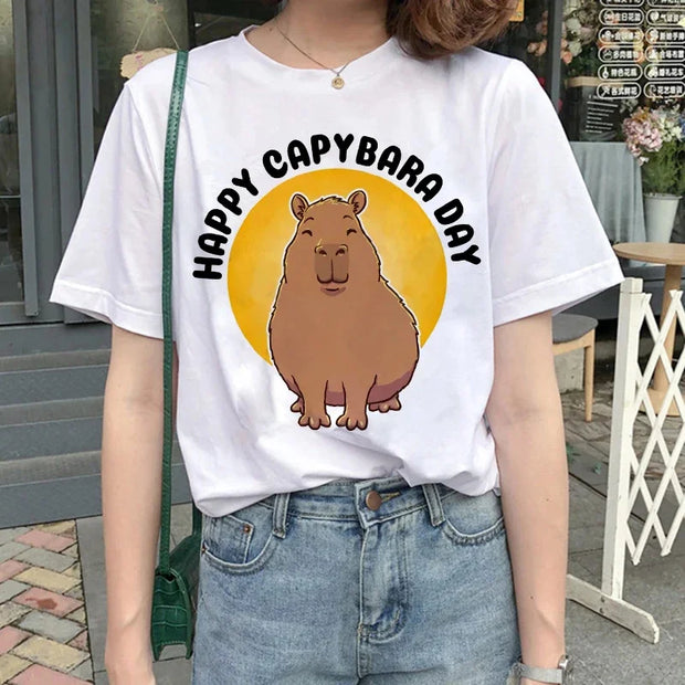 Cute Capybara Clothing T-Shirt Women