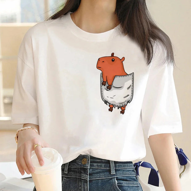 Cute Capybara Clothing T-Shirt Women