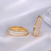 Huitan Hollow Gold Color Hoop Earrings for Women