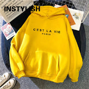 Women Casual Print Loose Hoodies Sweatshirt