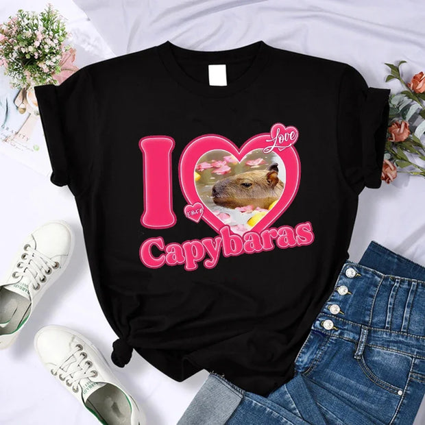 Cute Capybara Clothing T-Shirt Women