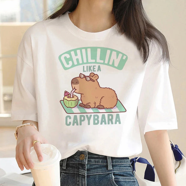 Cute Capybara Clothing T-Shirt Women