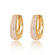 Huitan Hollow Gold Color Hoop Earrings for Women