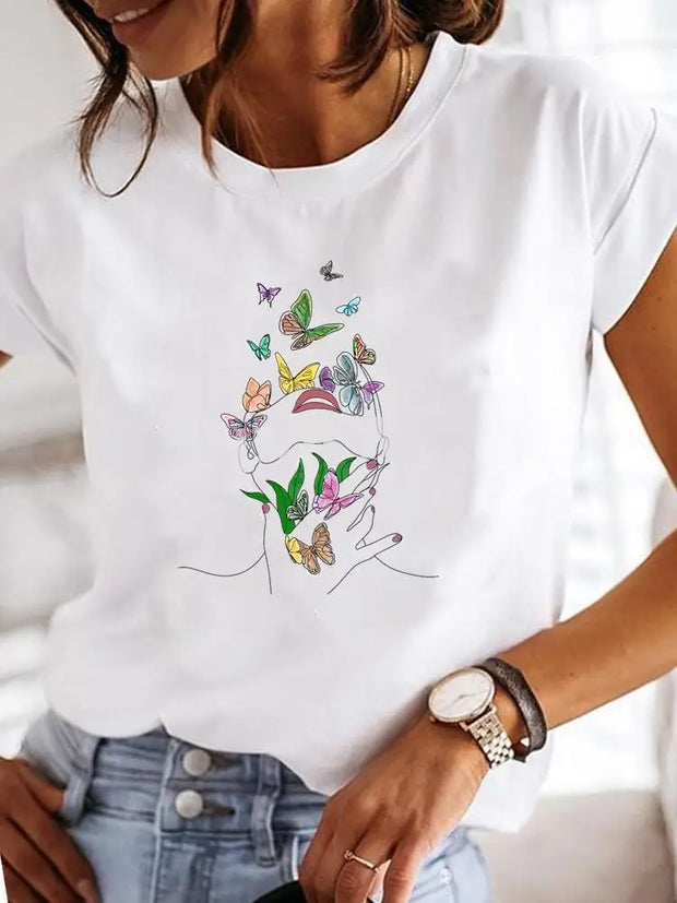 Short Sleeve Casual Ladies Fashion Female T-shirts