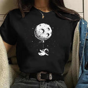 Harajuku Funny 90s Girl Moon Women T Shirt