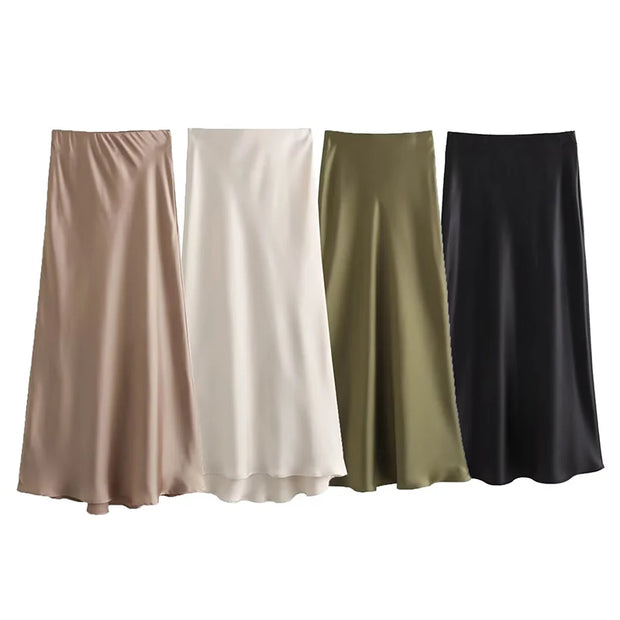 TRAF Spring 2024 Women Midi Skirts Fashion