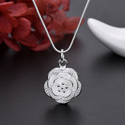 Fine 925 Sterling Silver Charm Flower Necklace