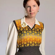 Custom 1940s-inspired Knitted Fair Isle Vest