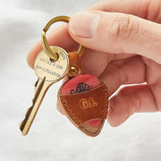 Personalised Plectrum Holder Leather Keyring