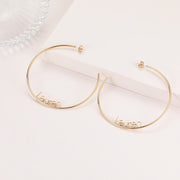 Personalized Name C Hoop Earrings in Gold / Rose